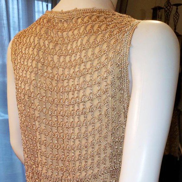 Gold crochet top with fringes, ptp 17 - Picture 5 of 5